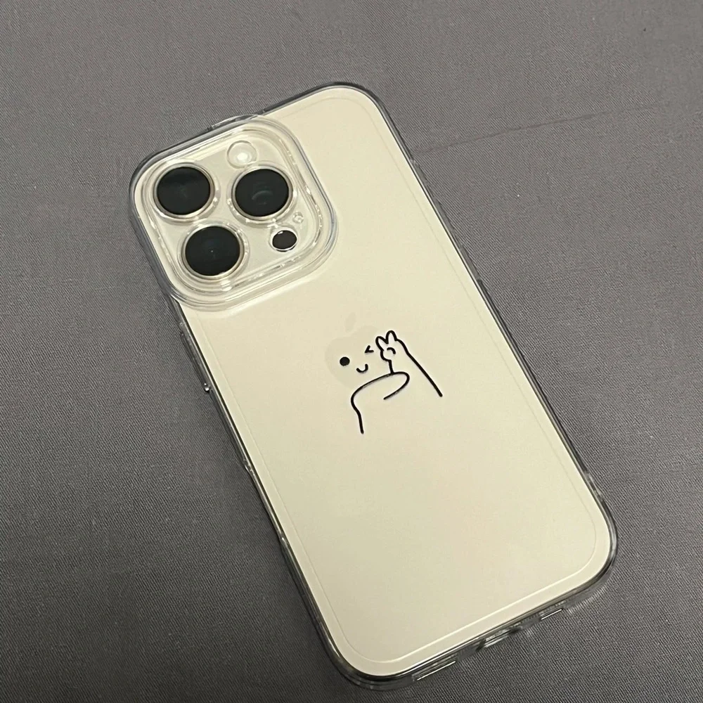 Clear Cute Cartoon Silicone Phone Case for White Phone